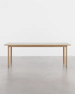 WB Manufaktur - Spisebord 220x90cm i egetræ og linoleum - ESSENTIAL OAK - Mushroom